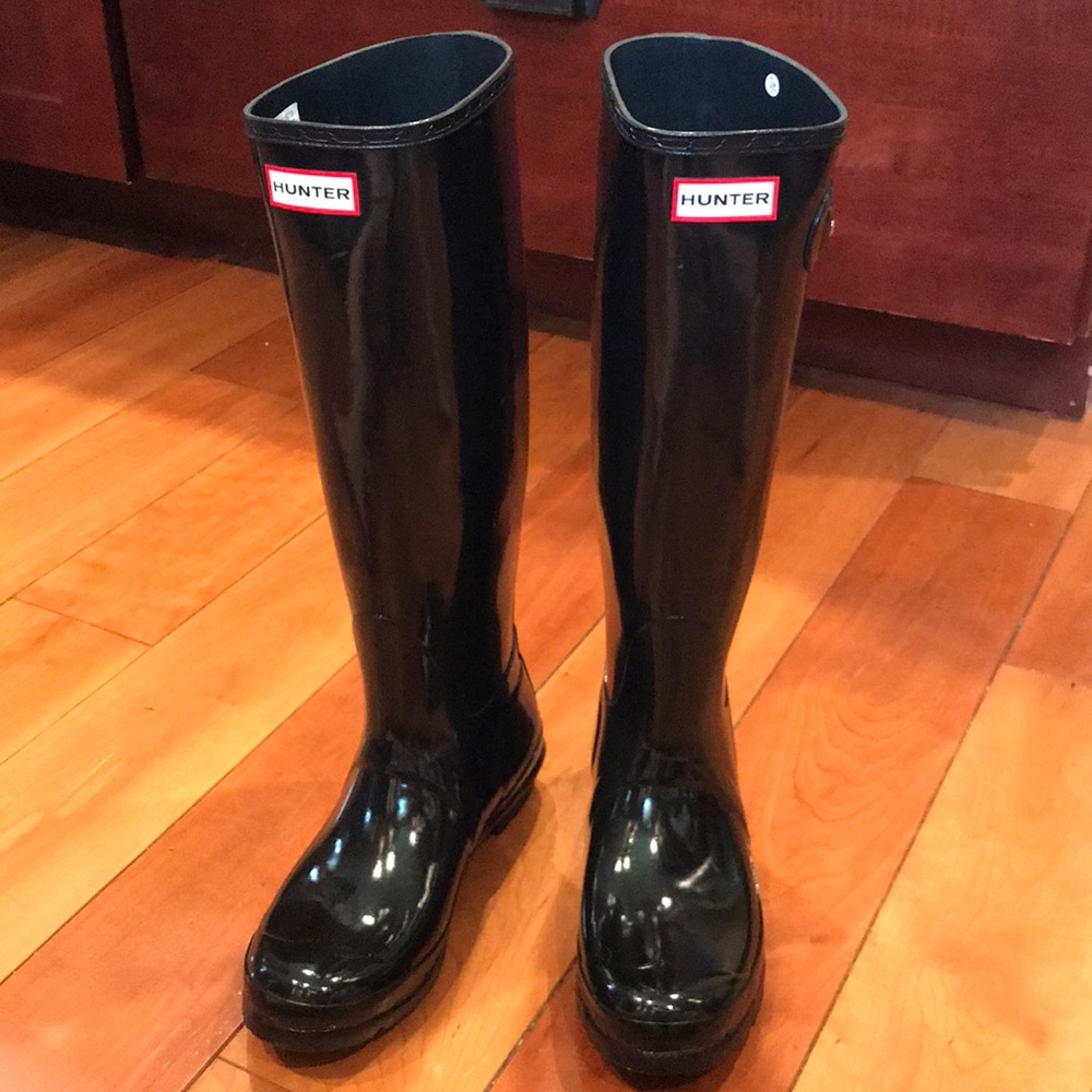 Brand new Hunter Rain Boots Black Gloss